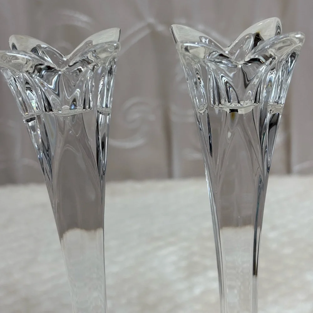 Elegant Crystal Candle Holders Bleikristall 24% Lead Crystal Candlesticks (2)
